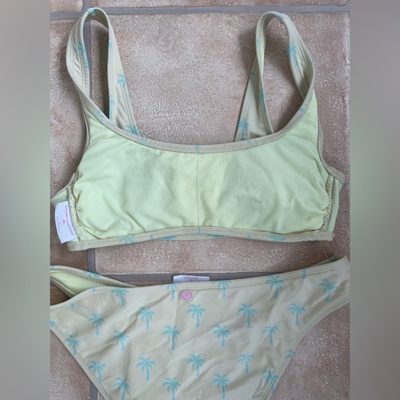 Stoney Clover Lane Lime Green Palm Tree Bikini Top + Scoop Bottom #4812; size M - Picture 9 of 10